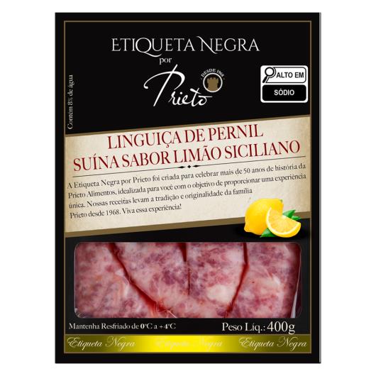 Linguiça de Pernil Suíno Limão-Siciliano Prieto Etiqueta Negra 400g - Imagem em destaque