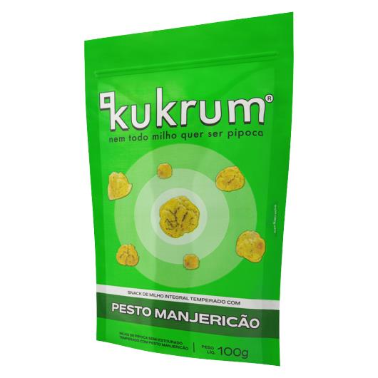 Snack de Milho Temperado Integral Pesto Manjericão Kukrum Pouch 100g - Imagem em destaque