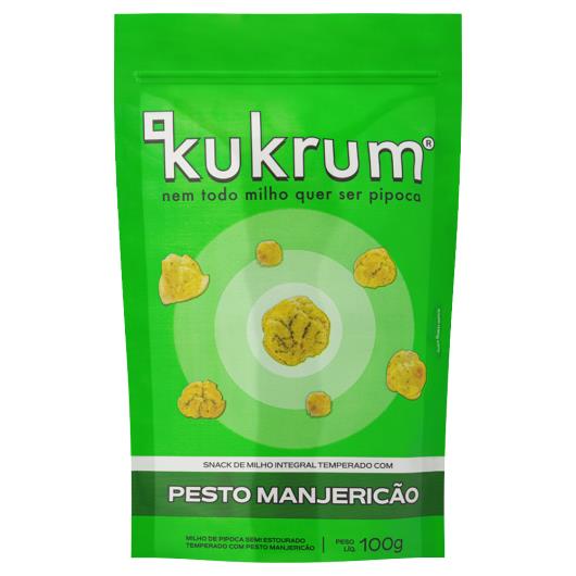 Snack de Milho Temperado Integral Pesto Manjericão Kukrum Pouch 100g - Imagem em destaque