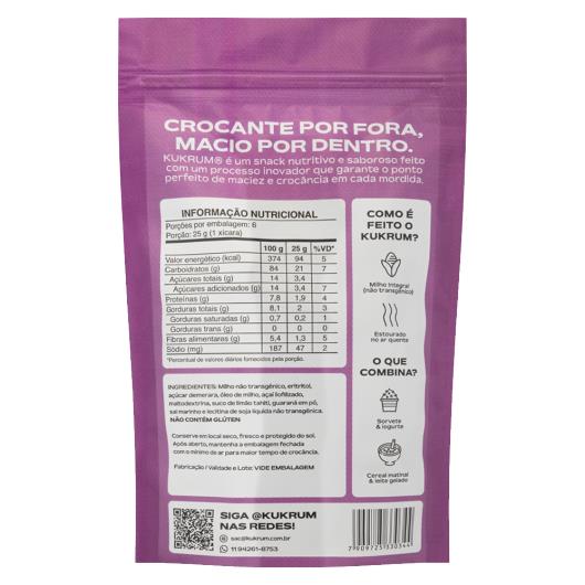 Snack de Milho Caramelizado Integral Açaí e Guaraná Kukrum Pouch 150g - Imagem em destaque