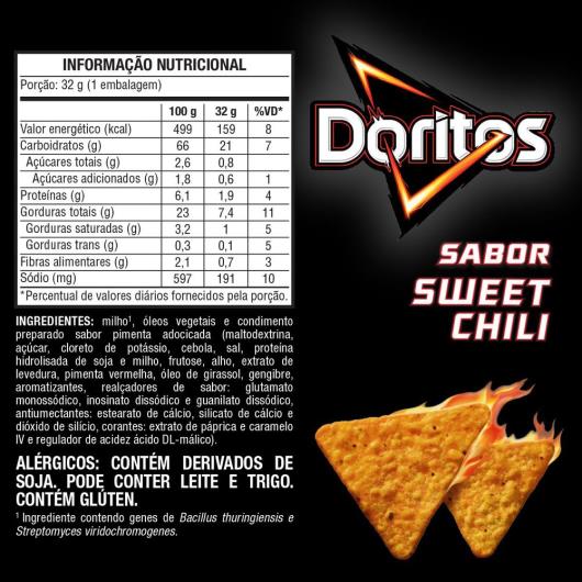 Salgadinho de Milho Sweet Chili Doritos Pacote 32g - Imagem em destaque