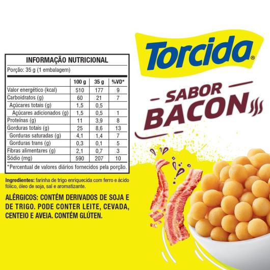 Salgadinho Bacon Torcida 35G - Imagem em destaque