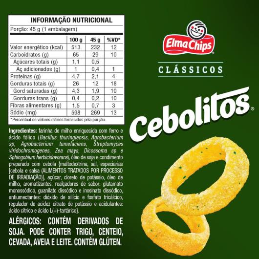 Salgadinho Cebola Elma Chips Cebolitos 45G - Imagem em destaque