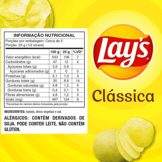 Batata Frita Lisa Clássica Lays 115G - Imagem em destaque