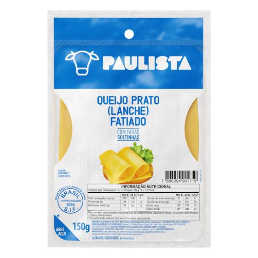 Queijo Prato Fatiado Paulista 150g - Imagem em destaque