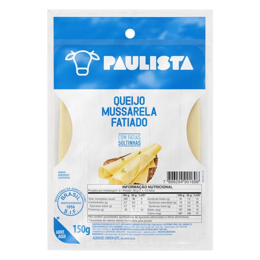 Queijo Mussarela Fatiado Paulista 150g - Imagem em destaque