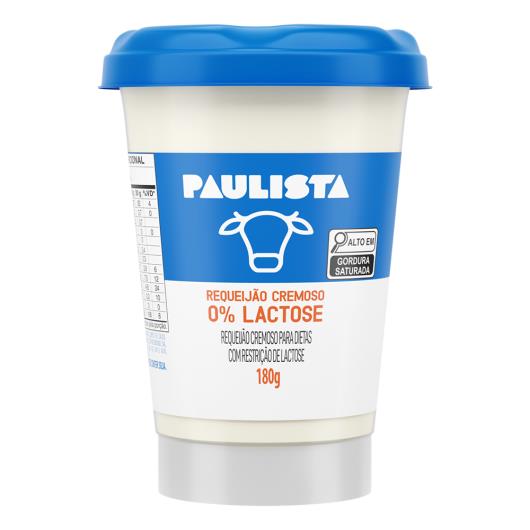 Requeijão Cremoso Zero Lactose Paulista Copo 180g - Imagem em destaque