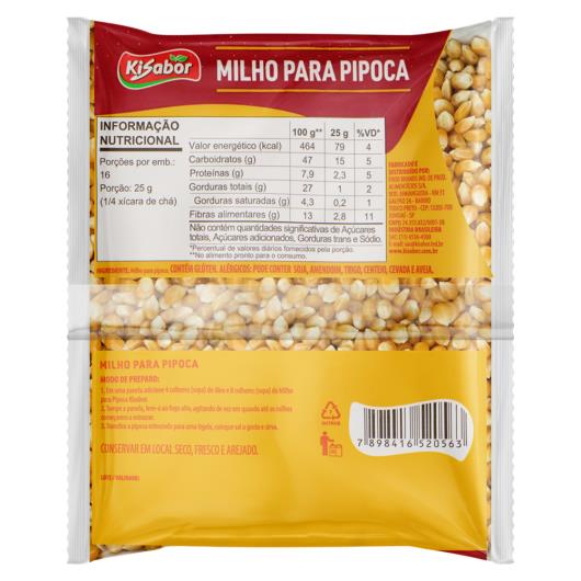 Milho para Pipoca Tipo 1 Kisabor Pacote 400g - Imagem em destaque