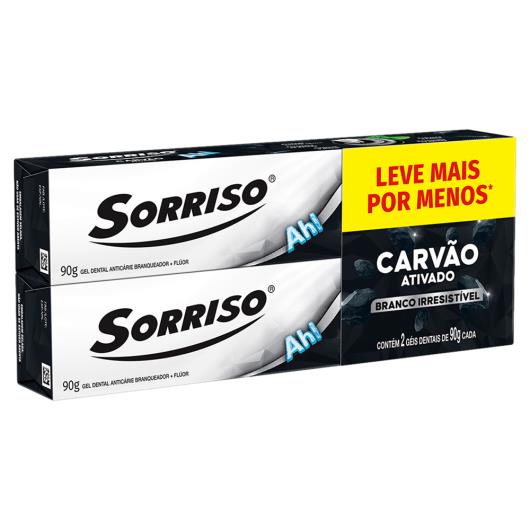 Pack Gel Dental Carvão Ativado Sorriso Branco Irresistível Caixa 2 Unidades 90g Cada Leve Mais Pague Menos - Imagem em destaque