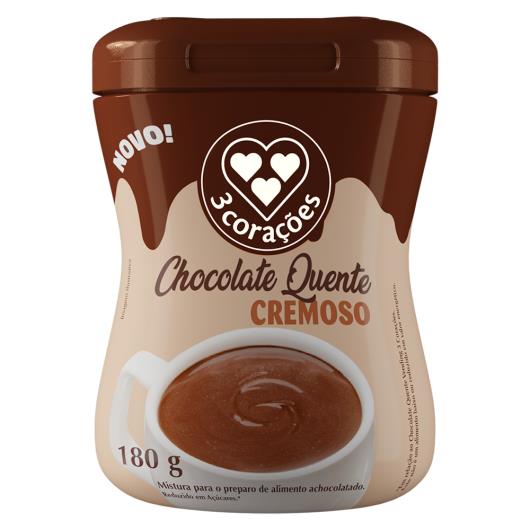 Chocolate Quente Pó Cremoso 3 Corações Pote 180g - Imagem em destaque