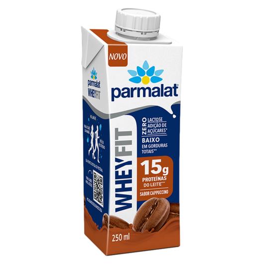 Bebida Láctea UHT Cappuccino Zero Lactose Parmalat Wheyfit Caixa 250ml - Imagem em destaque
