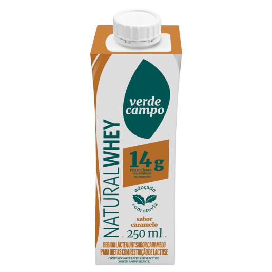 Bebida Láctea UHT Caramelo Zero Lactose Verde Campo Natural Whey Caixa 250ml - Imagem em destaque