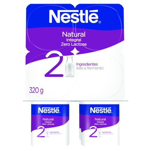 Iogurte Integral Natural Zero Lactose Nestlé Bandeja 320g 4 Unidades - Imagem em destaque