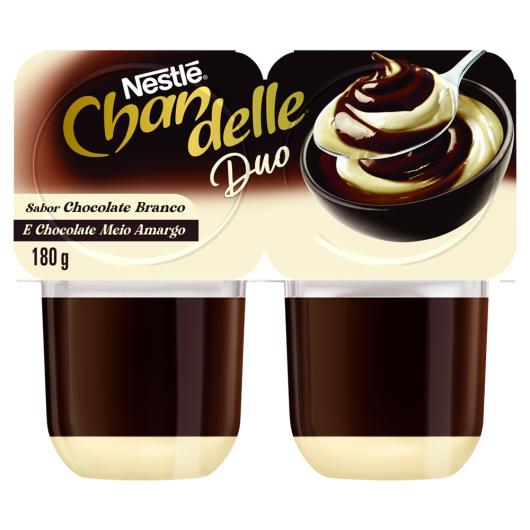 Sobremesa Láctea Chocolate Branco e Meio Amargo Chandelle Duo Bandeja 180g 2 Unidades - Imagem em destaque