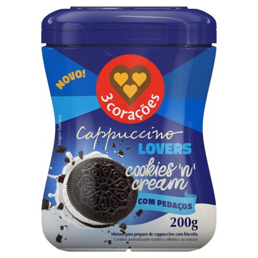 Cappuccino Lovers Cookies 'n' Cream 3 Corações Pote 200g - Imagem em destaque