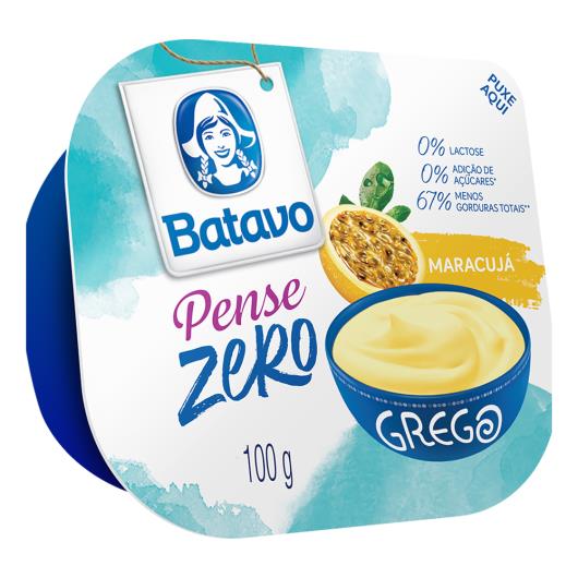 Iogurte Parcialmente Desnatado Grego Maracujá Zero Lactose Batavo Pense Zero Pote 100g - Imagem em destaque
