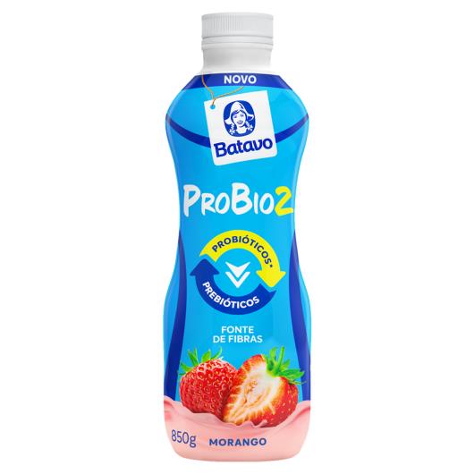 Iogurte Parcialmente Desnatado Morango Batavo Probio2 Garrafa 850g - Imagem em destaque
