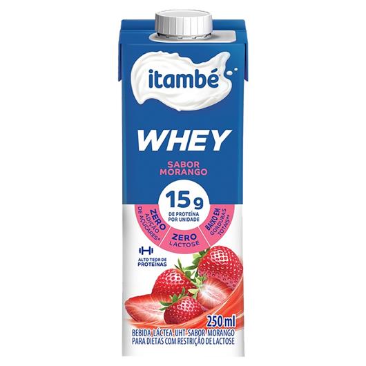 Bebida Láctea UHT Morango Zero Lactose Itambé Whey Caixa 250ml - Imagem em destaque