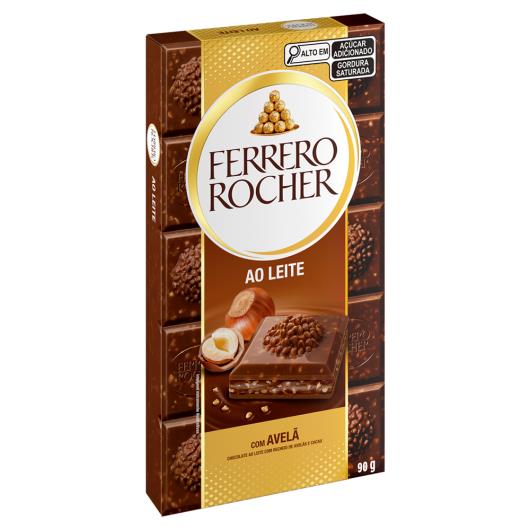 Chocolate Ferrero Rocher Tablete Ao Leite com Avelã 90g - Imagem em destaque