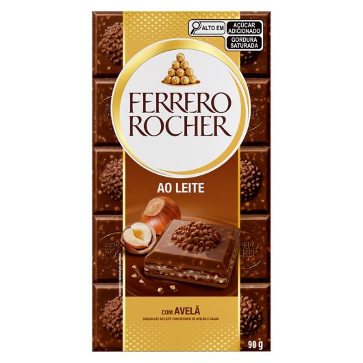 Chocolate Ferrero Rocher Tablete Ao Leite com Avelã 90g - Imagem em destaque
