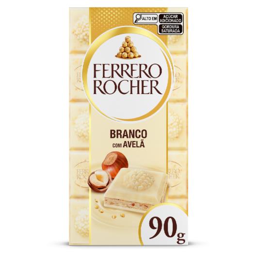 Chocolate Ferrero Rocher Tablete Branco com Avelã 90g - Imagem em destaque