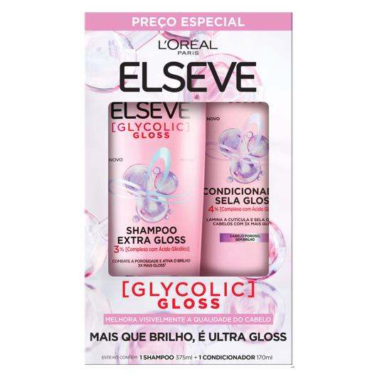 Kit Shampoo 375ml + Condicionador 170ml L'oréal Paris Elseve Glycolic Gloss - Imagem em destaque