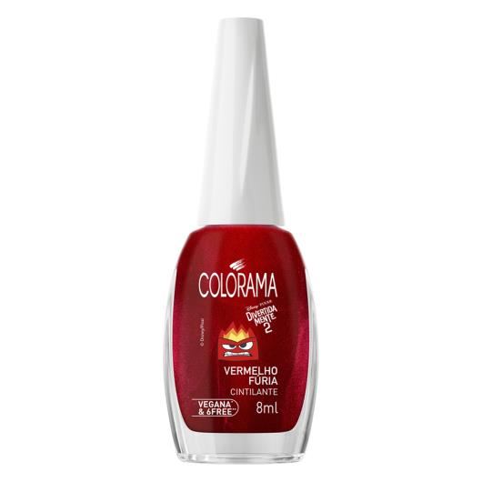 Esmalte Cintilante Vermelho Fúria Divertida Mente 2 Colorama Frasco 8ml - Imagem em destaque