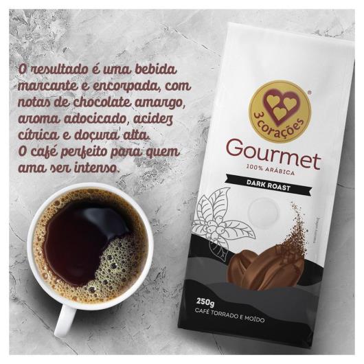 Café em Pó 3 Corações Gourmet Dark Roast 250g - Imagem em destaque