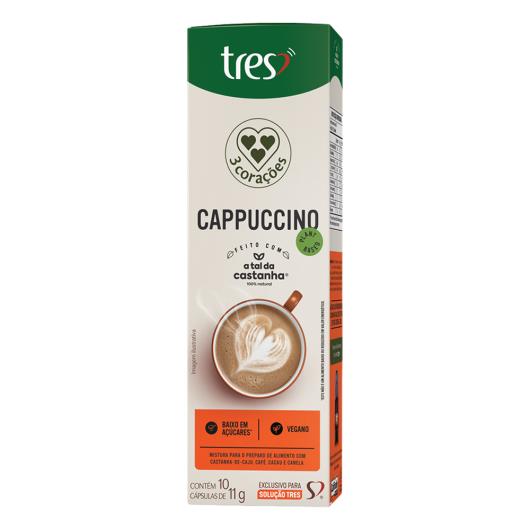 Cappuccino em Cápsula Vegano 3 Corações Caixa 10 Unidades 11g - Imagem em destaque