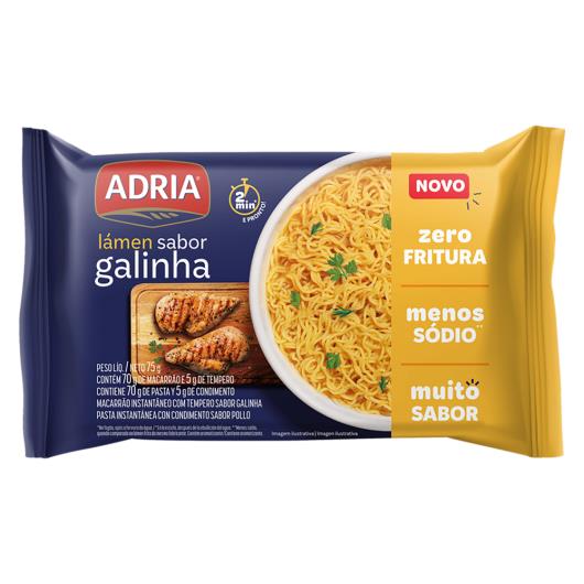 Macarrão Instantâneo Lámen Galinha Adria Pacote 75g - Imagem em destaque