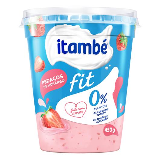 Iogurte Desnatado Morango Zero Lactose Itambé Fit Pote 450g - Imagem em destaque