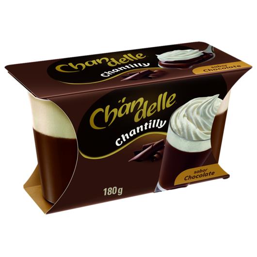 Sobremesa Láctea com Chantilly Chocolate Chandelle Bandeja 180g 2 Unidades - Imagem em destaque