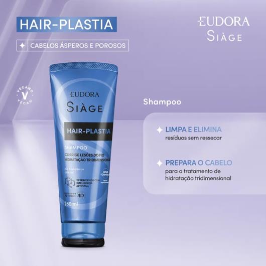 Shampoo Eudora Siàge Hair-Plastia Bisnaga 250ml - Imagem em destaque