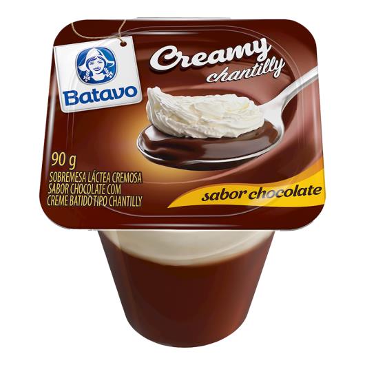 Sobremesa Láctea com Chantilly Chocolate Batavo Creamy Pote 90g - Imagem em destaque