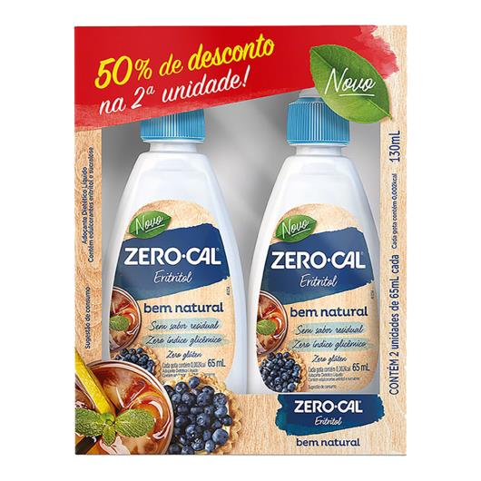 Pack Adoçante Líquido Eritritol Zero Cal Bem Natural Caixa 130ml 2 Unidades Grátis 50% de Desconto na 2ª Unidade - Imagem em destaque