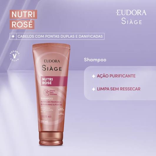 Shampoo Eudora Siàge Nutri Rosé Bisnaga 250ml - Imagem em destaque