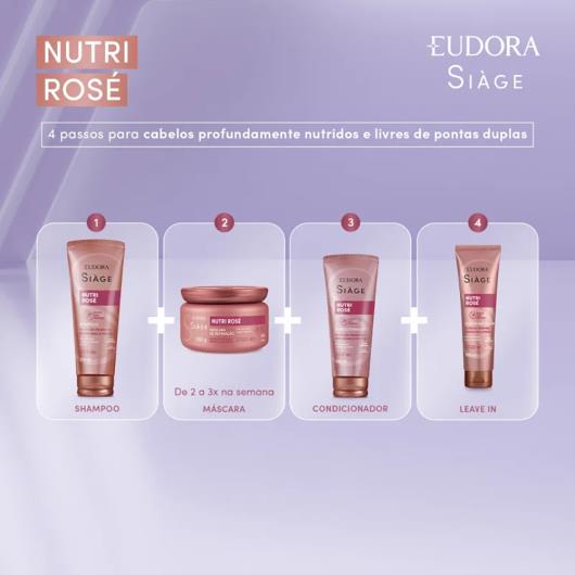 Shampoo Eudora Siàge Nutri Rosé Bisnaga 250ml - Imagem em destaque