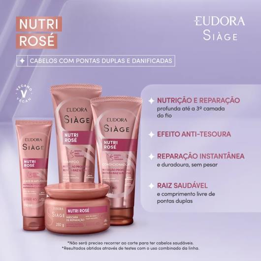 Shampoo Eudora Siàge Nutri Rosé Bisnaga 250ml - Imagem em destaque