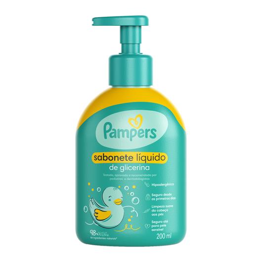 Sabonete Infantil Líquido de Glicerina da Cabeça aos Pés Pampers Frasco 200ml Pump - Imagem em destaque