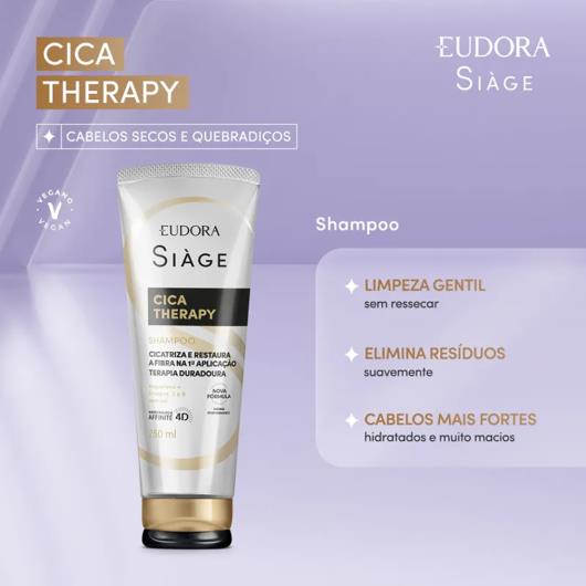 Shampoo Eudora Siàge Cica Therapy Bisnaga 250ml - Imagem em destaque