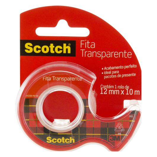 Fita Transparente com Dispensador Scotch 12mm x 10m - Imagem em destaque