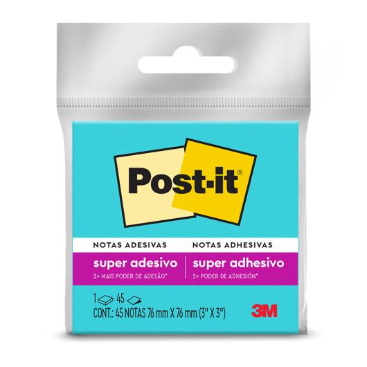 Bloco de Notas Adesivas Azul Post-it 76mm x 76mm 45 Folhas - Imagem em destaque