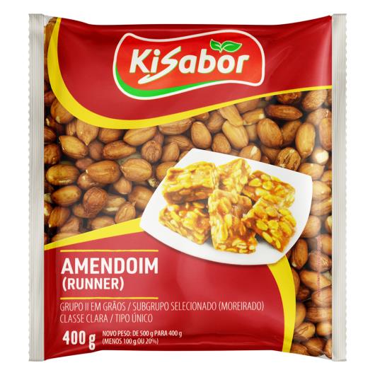 Amendoim Grãos Runner Tipo Único Kisabor Pacote 400g - Imagem em destaque