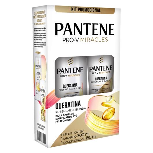 Kit Shampoo 300ml + Condicionador 150ml Pantene Queratina Preenche & Blinda - Imagem em destaque