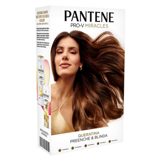 Kit Shampoo 300ml + Condicionador 150ml Pantene Queratina Preenche & Blinda - Imagem em destaque