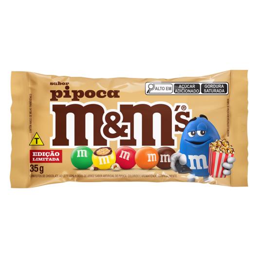 Confeito de Chocolate ao Leite Pipoca M&M's Pacote 35g - Imagem em destaque