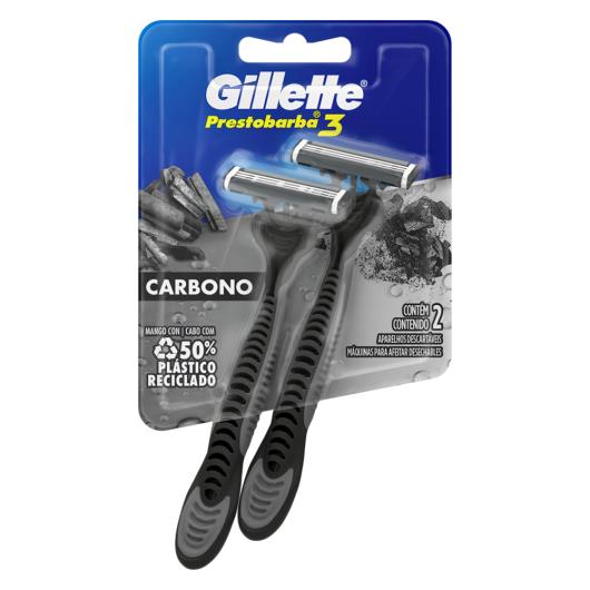 Aparelho Descartável para Barbear Gillette Prestobarba3 Carbono 2 Unidades - Imagem em destaque