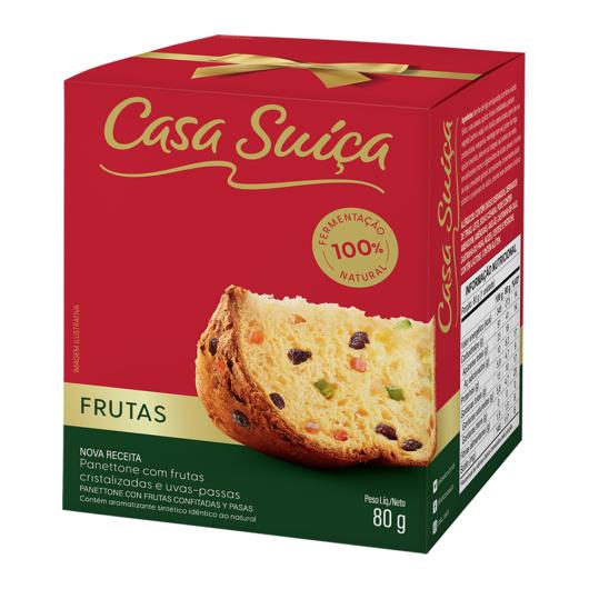 Panettone com Frutas Cristalizadas e Uvas-Passas Casa Suíça Caixa 80g - Imagem em destaque