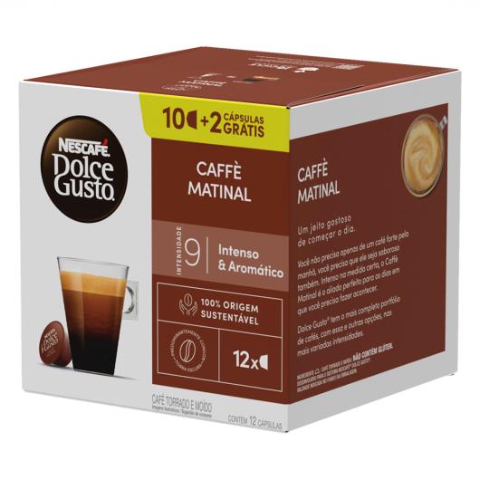 Café em Cápsula Torrado e Moído Caffè Matinal Nescafé Dolce Gusto Caixa 96g 12 Unidades Grátis 2 Cápsulas - Imagem em destaque