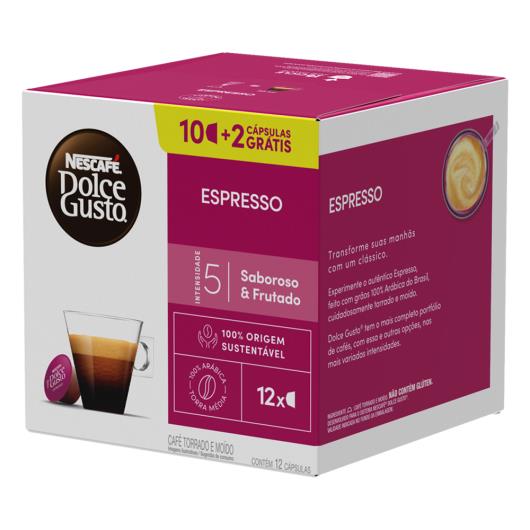 Café em Cápsula Torrado e Moído Espresso Nescafé Dolce Gusto Caixa 72g 12 Unidades Grátis 2 Cápsulas - Imagem em destaque